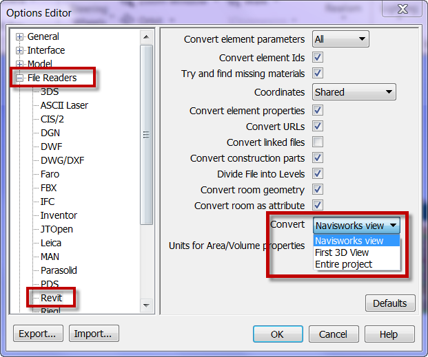 convert revit to navisworks